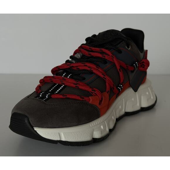 Versace Men\'s Greca Sneakers Red/Gray 11 US (44 Euro) IT 1021490 NIB main image 4